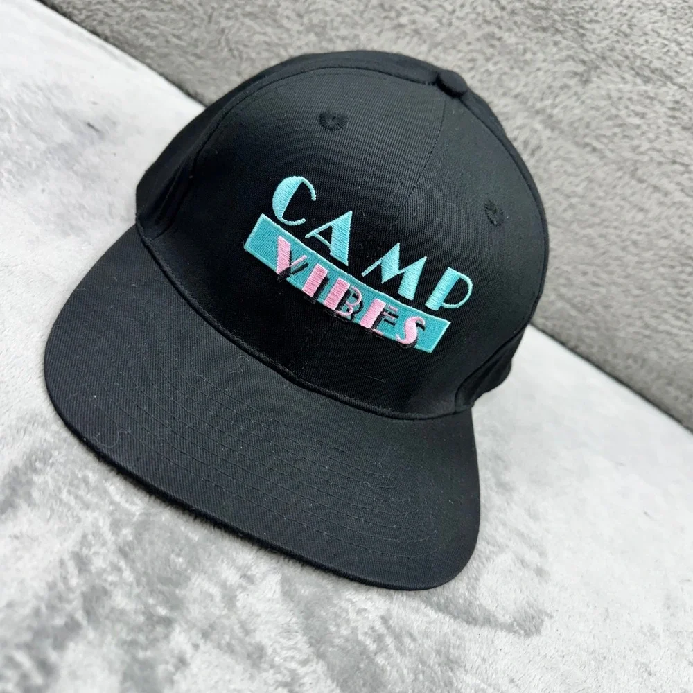Poler Vice Hat Mens OS‎ Black New Camp Vibes Snapback Flat Brim 223ACU7009-BLK